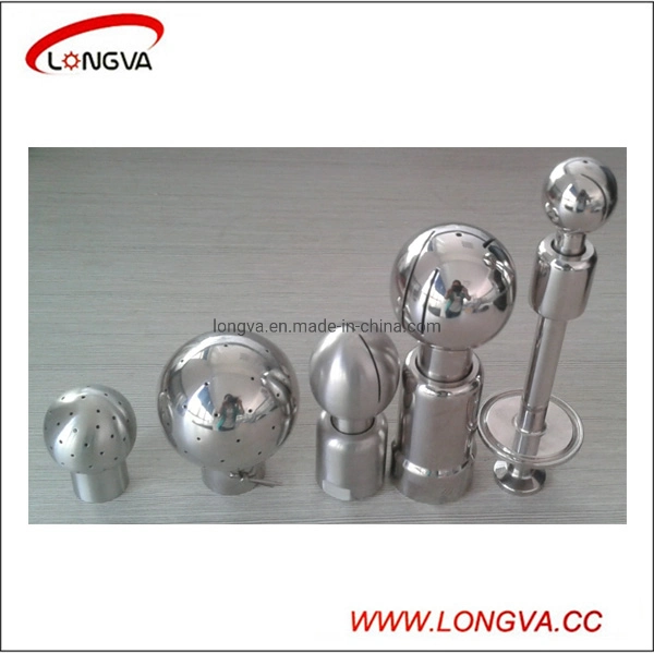 Stainless Steel Pipe Fittings Sanitary Double Chuck Rotary Cleaning Ball