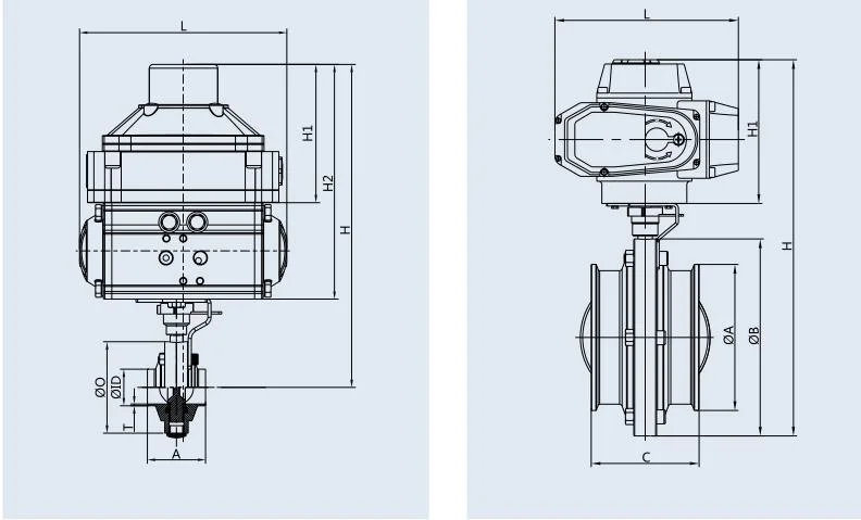 ISO Sanitary Stainless Steel SS304/SS316L Electronic Clamp Butterfly Valve