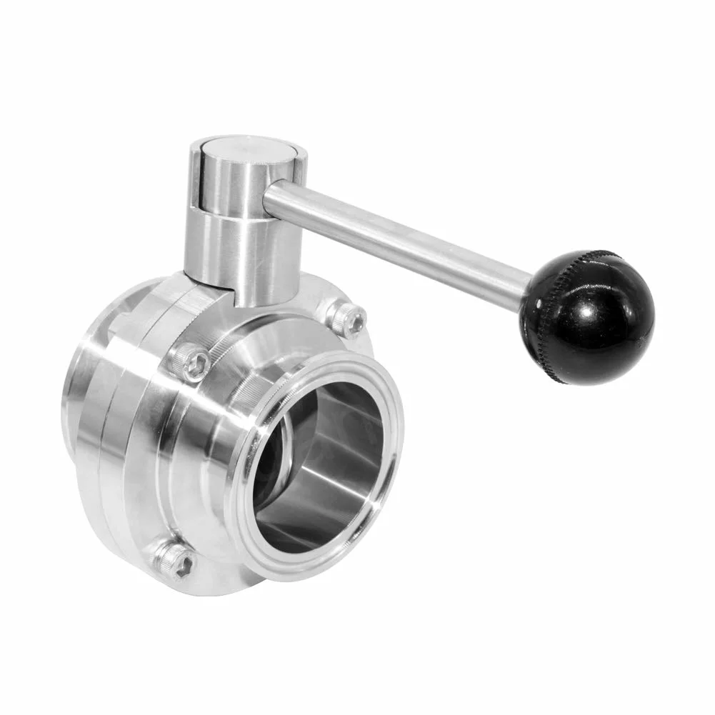 Sanitary Beer Brewing Equipment DIN Triclamp 1 Inch SS304 Butterfly Valve