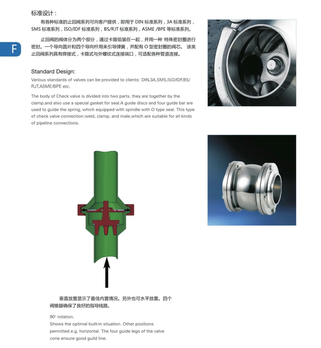 Professional Manufacturer Cheap Price Sanitary Stainless Steel Union End Check Valve