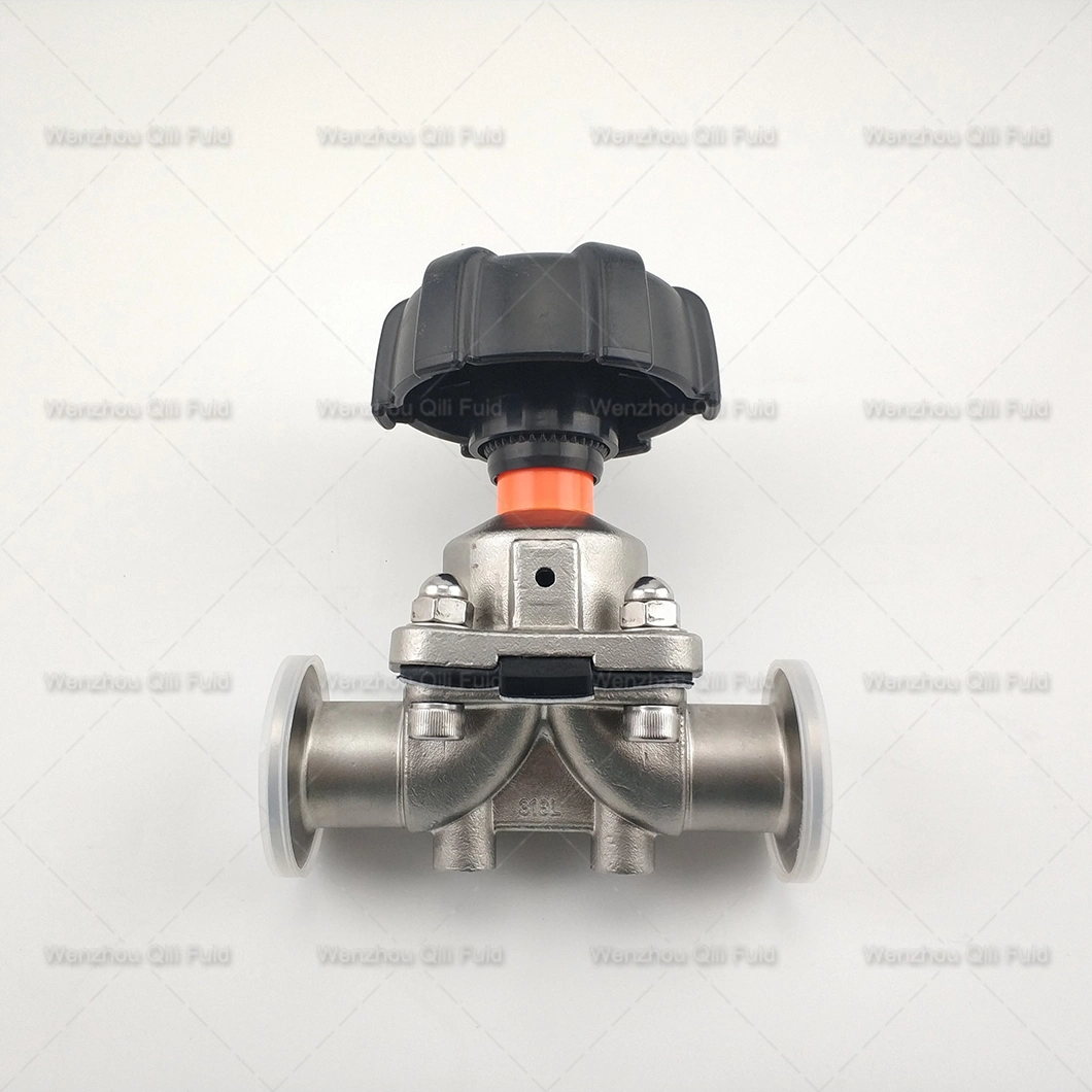 Sanitary Manually Operated 2-Way Diaphragm Valve with Stainless Steel Body